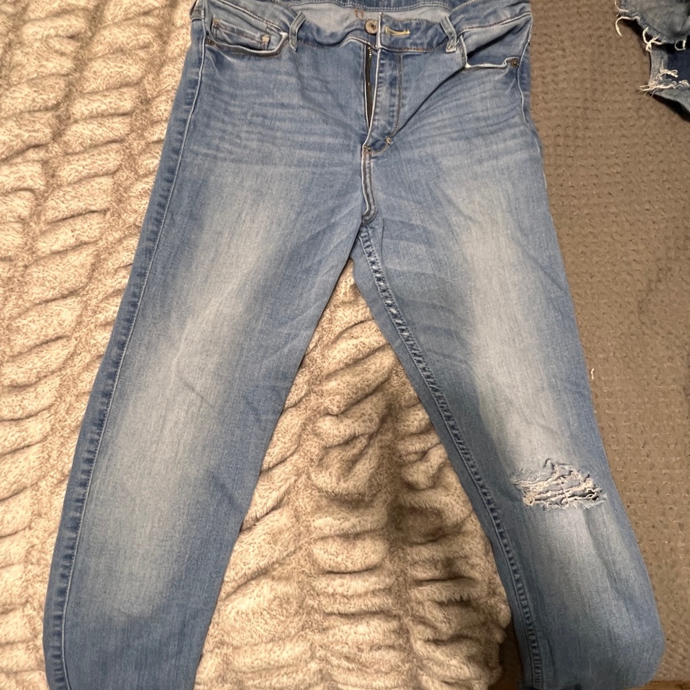 Abercrombie & Fitch Blue Boyfriend Jeans Distressed